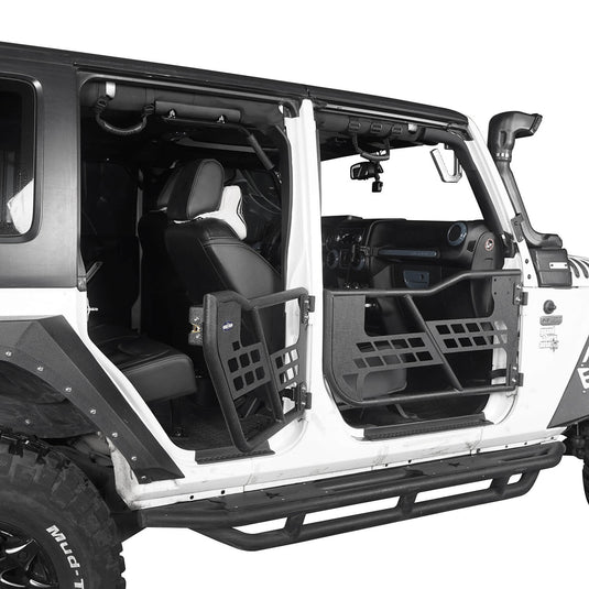 Hooke Road Jeep JK Running Boards and Tubular Half Doors Combo for Jeep Wrangler JK 2007-2018 BXG106136 Jeep JK Side Steps Jeep Tube Doors Jeep Half Doors 11