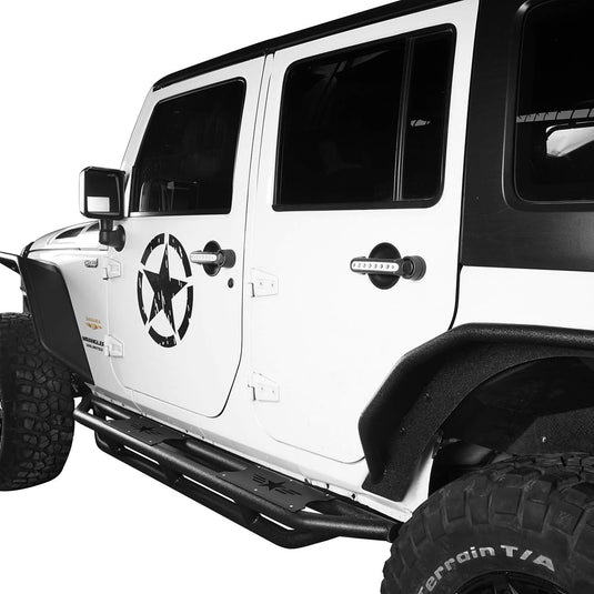 Hooke Road Jeep JK Running Boards and Tubular Half Doors Combo for Jeep Wrangler JK 2007-2018 BXG106136 Jeep JK Side Steps Jeep Tube Doors Jeep Half Doors 7