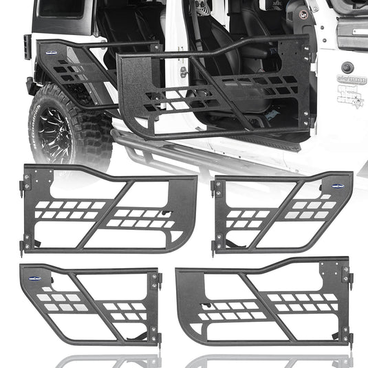 Hooke Road Jeep JK Running Boards and Tubular Half Doors Combo for Jeep Wrangler JK 2007-2018 BXG106136 Jeep JK Side Steps Jeep Tube Doors Jeep Half Doors 9