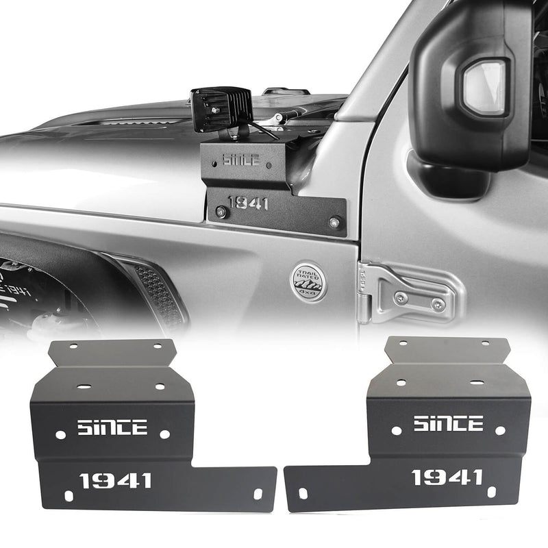 Load image into Gallery viewer, Hooke Road Jeep JL A-Pillar Light Mounting Brackets for Jeep Wrangler JL 2018-2019 MMR1828 Jeep Light Mounts A Pillar Light Mounts  2
