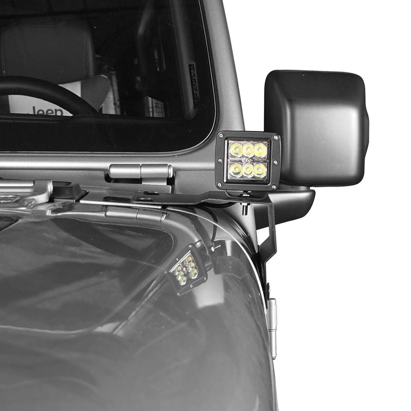 Load image into Gallery viewer, Hooke Road Jeep JL A-Pillar Light Mounting Brackets for Jeep Wrangler JL 2018-2019 MMR1828 Jeep Light Mounts A Pillar Light Mounts 3
