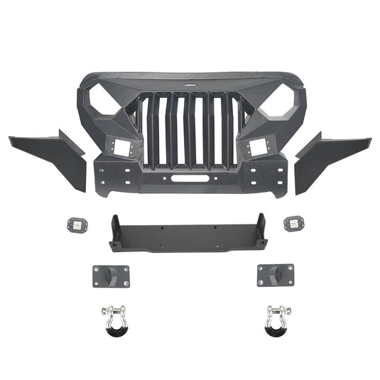 Hooke Road Mad Max Front Bumper Grill & Side Steps(18-24 Jeep Wrangler JL 4 Door)