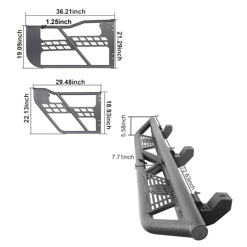 Load image into Gallery viewer, Hooke Road 4 Door Tubular Door &amp; Running Boards(18-24 Jeep Wrangler JL)
