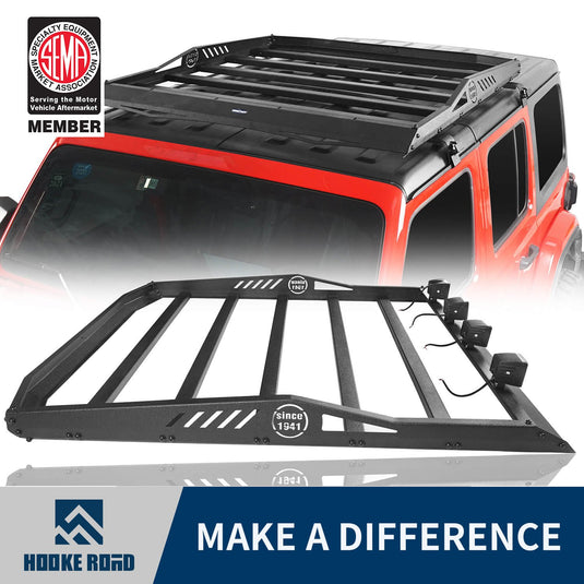 Hooke Road Jeep JL Hard Top Roof Rack Cargo Carrier Basket for Jeep Wrangler JL 2018-2020 bxg518 u-Box Offroad 1