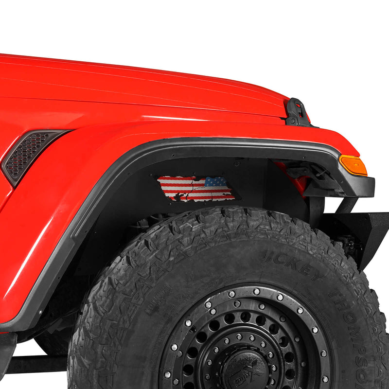 Load image into Gallery viewer, Jeep JL &amp; JT Distressed National Flag Front Inner Fender Liners(18-22 Wrangler &amp; 20-22 Gladiator ) - Hooke Road BXG.3037S 4
