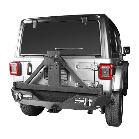 Hooke Road Jeep JL Mad Max Front Bumper & Rear Bumper w/Tire Carrier(18-24 Jeep Wrangler JL)