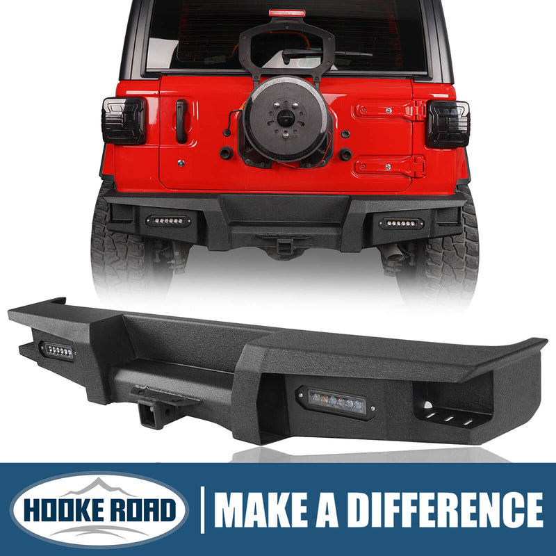 Load image into Gallery viewer, Hooke Road Jeep JL Rear Bumper with 2 inch Hitch Receiver Jeep JL Bumper for Jeep Wrangler JL 2018-2019 BXG3032 1

