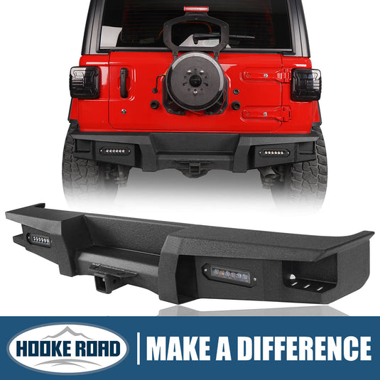 Hooke Road Jeep JL Rear Bumper with 2 inch Hitch Receiver Jeep JL Bumper for Jeep Wrangler JL 2018-2019 BXG3032 1