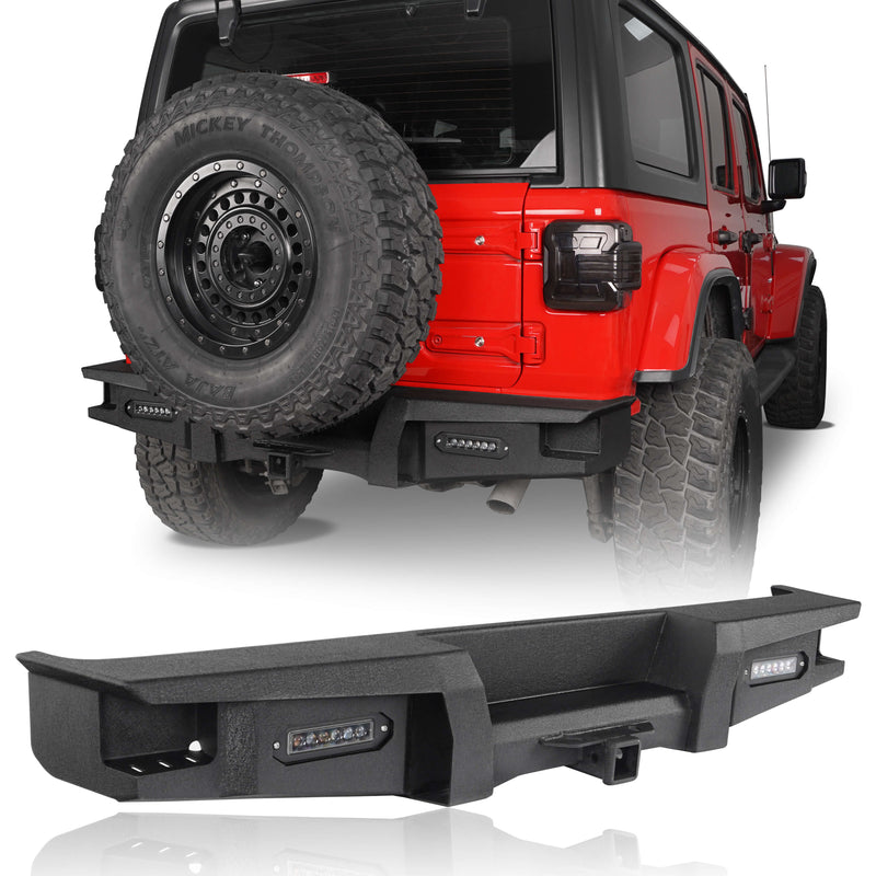 Load image into Gallery viewer, Hooke Road Jeep JL Rear Bumper with 2 inch Hitch Receiver Jeep JL Bumper for Jeep Wrangler JL 2018-2019 BXG3032 3
