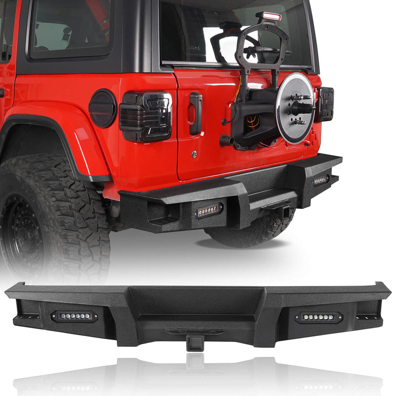 Load image into Gallery viewer, Hooke Road Jeep JL Rear Bumper with 2 inch Hitch Receiver Jeep JL Bumper for Jeep Wrangler JL 2018-2019 BXG3032 4
