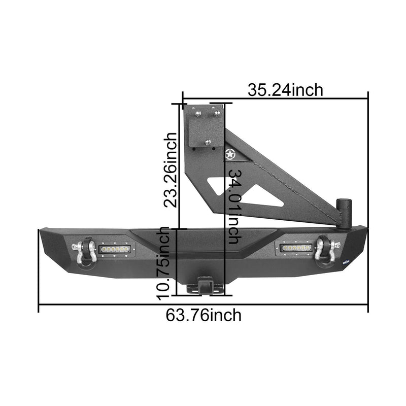Load image into Gallery viewer, Hooke Road Jeep JL Rear Bumper w/Swing Out Tire Carrier(18-24 Jeep Wrangler JL)
