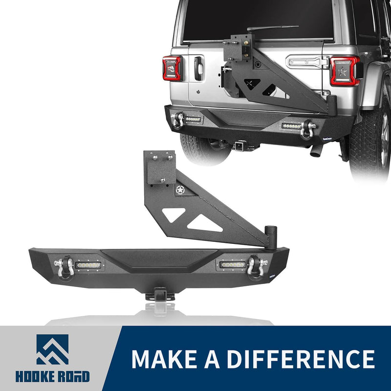 Load image into Gallery viewer, Hooke Road Jeep JL Rear Bumper w/Swing Out Tire Carrier(18-24 Jeep Wrangler JL)
