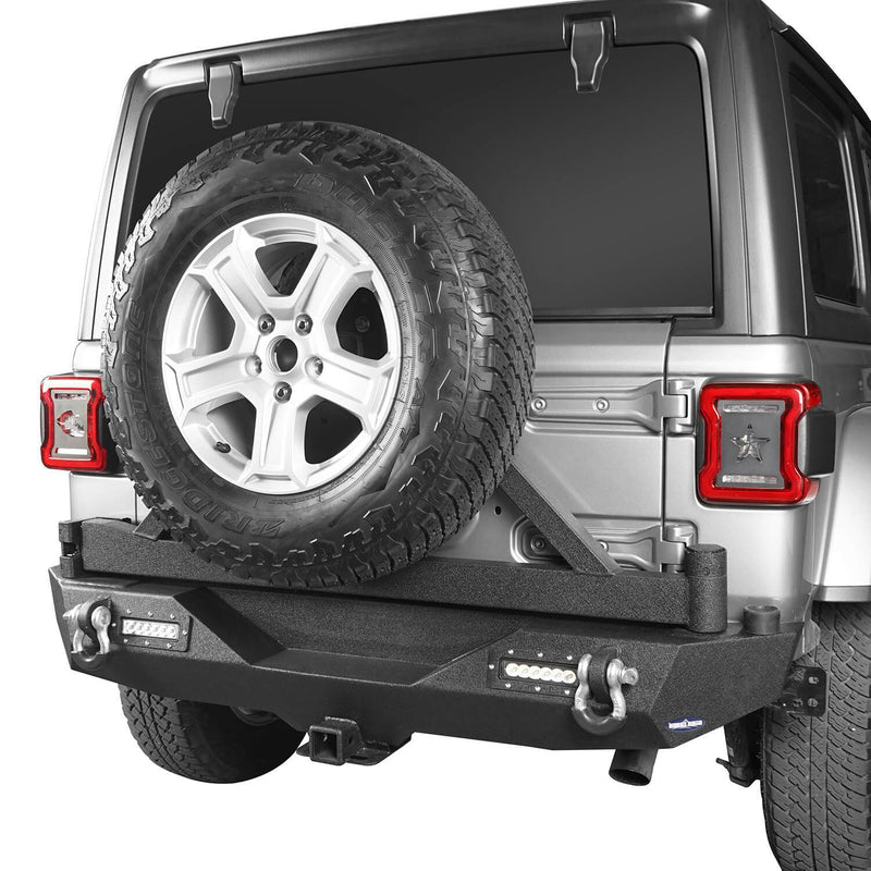 Load image into Gallery viewer, Hooke Road Jeep JL Rear Bumper with Tire Carrier for Jeep Wrangler JL 2018-2019 BXG504 u-Box offroad 4
