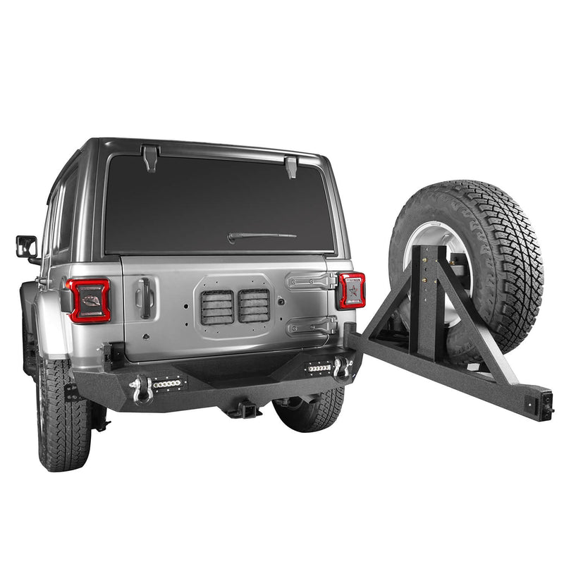 Load image into Gallery viewer, Hooke Road Jeep JL Rear Bumper with Tire Carrier for Jeep Wrangler JL 2018-2019 BXG504 u-Box offroad 5
