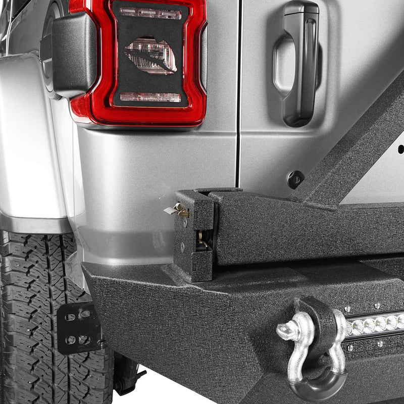 Load image into Gallery viewer, Hooke Road Jeep JL Rear Bumper with Tire Carrier for Jeep Wrangler JL 2018-2019 BXG504 u-Box offroad 6
