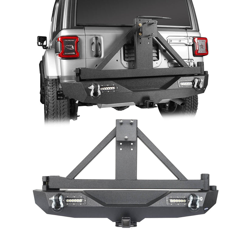 Load image into Gallery viewer, Hooke Road Jeep JL Rear Bumper with Tire Carrier for Jeep Wrangler JL 2018-2019 BXG504 u-Box offroad 2
