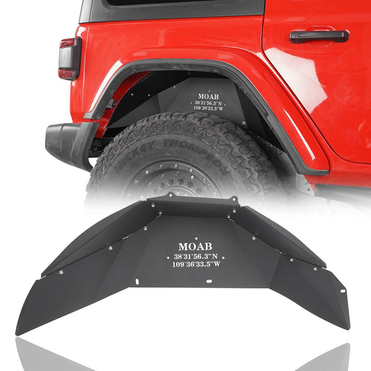 Hooke Road Rear Inner MOAB Fender Liners(18-23 Jeep Wrangler JL EXCL 21 JL Rubicon Unlimited)