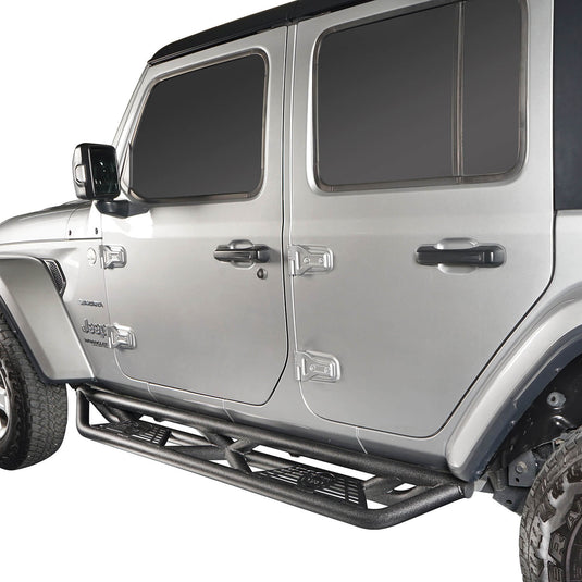 Hooke Road Tube Side Steps Running Boards w/"SINCE 1941" Logo(18-24 Jeep Wrangler JL 4 Door)