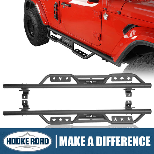 Hooke Road Side Steps Running Boards(18-23 Jeep Wrangler JL 4 Door)