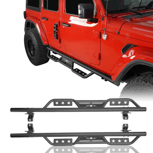 Hooke Road Side Steps Running Boards(18-24 Jeep Wrangler JL 4 Door)