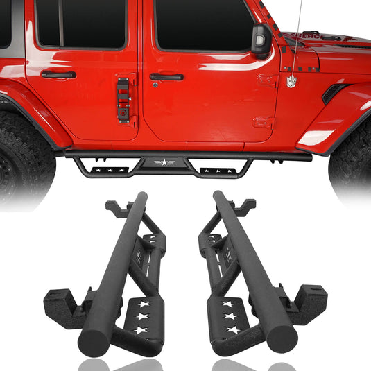 Hooke Road Side Steps Running Boards(18-24 Jeep Wrangler JL 4 Door)