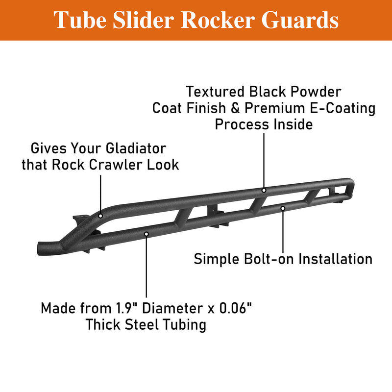 Load image into Gallery viewer, JEEP JT Tube Slider Rocker Guards(20-22 Gladiator) - Hooke Road BXG.7009-S 14
