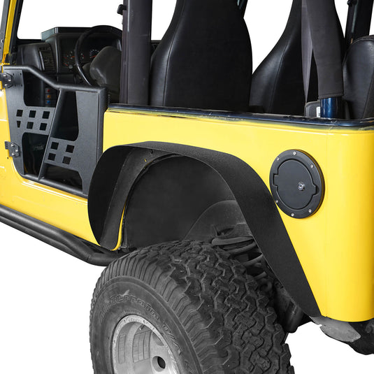 Hooke Road Front & Rear Flat Fender Flares(97-06 Jeep Wrangler TJ)