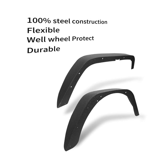 Hooke Road Front & Rear Flat Fender Flares(97-06 Jeep Wrangler TJ)