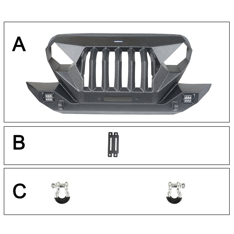 Load image into Gallery viewer, Hooke Road Jeep TJ Front Bumper &amp; Windshield Frame Cover for 1997-2006 Jeep Wrangler TJ bxg10171027 22
