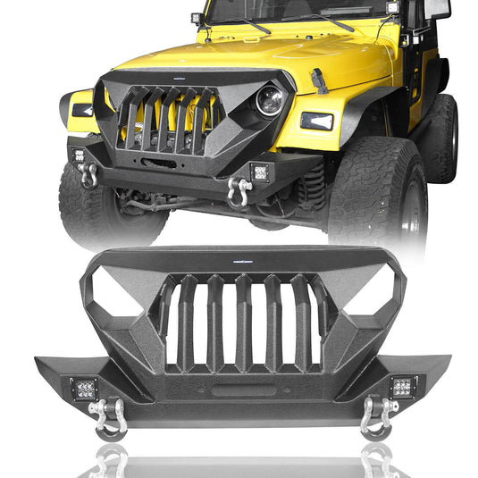 Hooke Road Jeep TJ  Front Bumper & Windshield Frame Cover for 1997-2006 Jeep Wrangler TJ bxg10171027 3