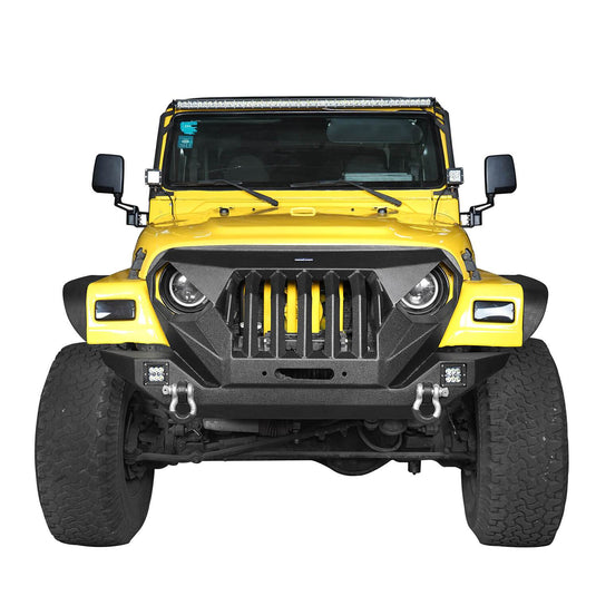 Hooke Road Jeep TJ  Front Bumper & Windshield Frame Cover for 1997-2006 Jeep Wrangler TJ bxg10171027 4