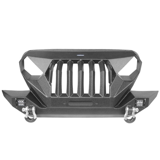 Hooke Road Jeep TJ Front Bumper Grille Guard Winch Plate for 1997-2006 Jeep Wrangler TJ u-Box Offroad Jeep Wrangler Front bumper Jeep Front bumper Jeep Wrangler Accessories BXG214 6