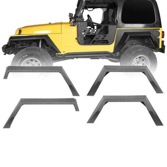 Hooke Road Front & Rear Fender Flares Jeep TJ Fender Flares for Jeep Wrangler TJ 1997-2006 bxg205 u-Box Offroad 2