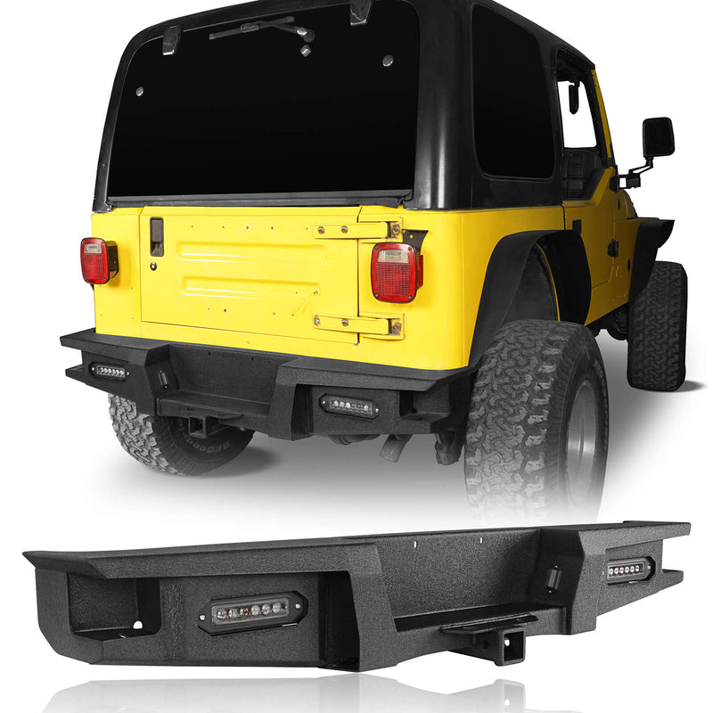 Load image into Gallery viewer, Hooke Road Jeep TJ Rear Bumper for 1997-2006 Jeep Wrangler TJ bxg1028 5
