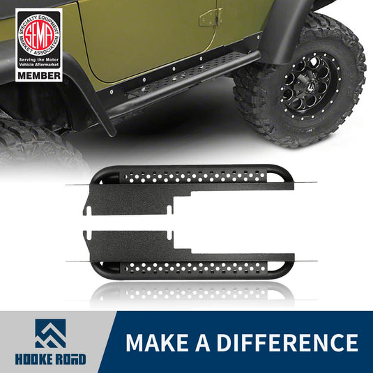 Hooke Road Opar Side Steps Door Guards for 1997-2006 Jeep Wrangler TJ u-Box offroad 1