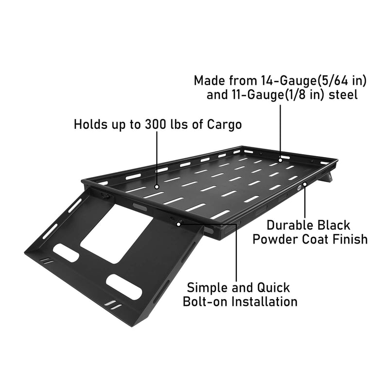 Load image into Gallery viewer, Hooke Road Jeep JK Steel Bed Rack Cargo Carrier for Jeep Wrangler JK 4 Doors Hardtops 2007-2018 m20143 12
