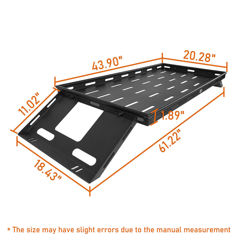Load image into Gallery viewer, Hooke Road Jeep JK Steel Bed Rack Cargo Carrier for Jeep Wrangler JK 4 Doors Hardtops 2007-2018 m20143 13
