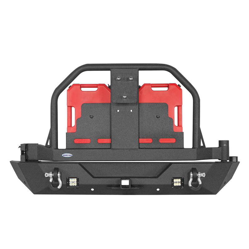 Load image into Gallery viewer, 18-23 Jeep Wrangler JL Aftermarket Rear Bumper w/ 2 Gasoline Fuel Cans &amp; Tire Carrier - Hooke Road b3041s 10
