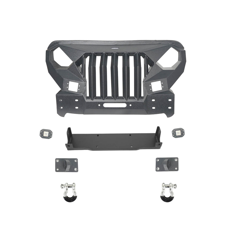 Load image into Gallery viewer, Hooke Road Full Width Front Bumper with Mad Max Grill &amp; Side Steps(18-24 Jeep Wrangler JL 4 Door)
