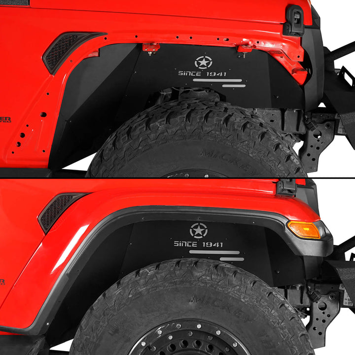 Hooke Road Front Inner Fender Liners For Ford Bronco 2021-2025 (2/4 Door) - 16-Gauge Steel, No Drill Install