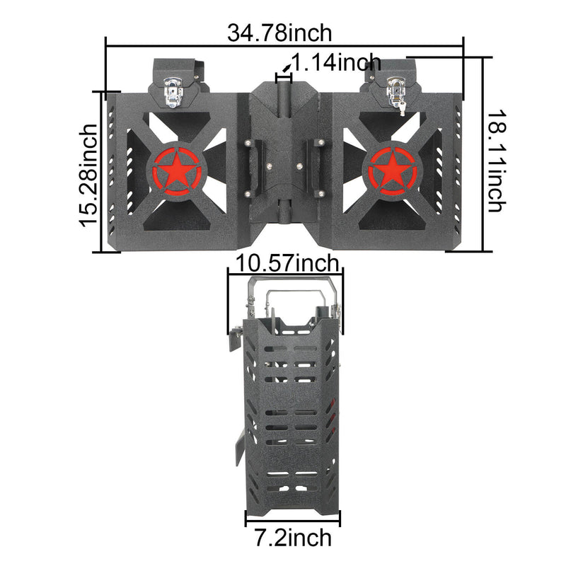 Load image into Gallery viewer, Hooke Road Double Jerry Gas Can Holder Tailgate Mount(97-06 Jeep Wrangler TJ)
