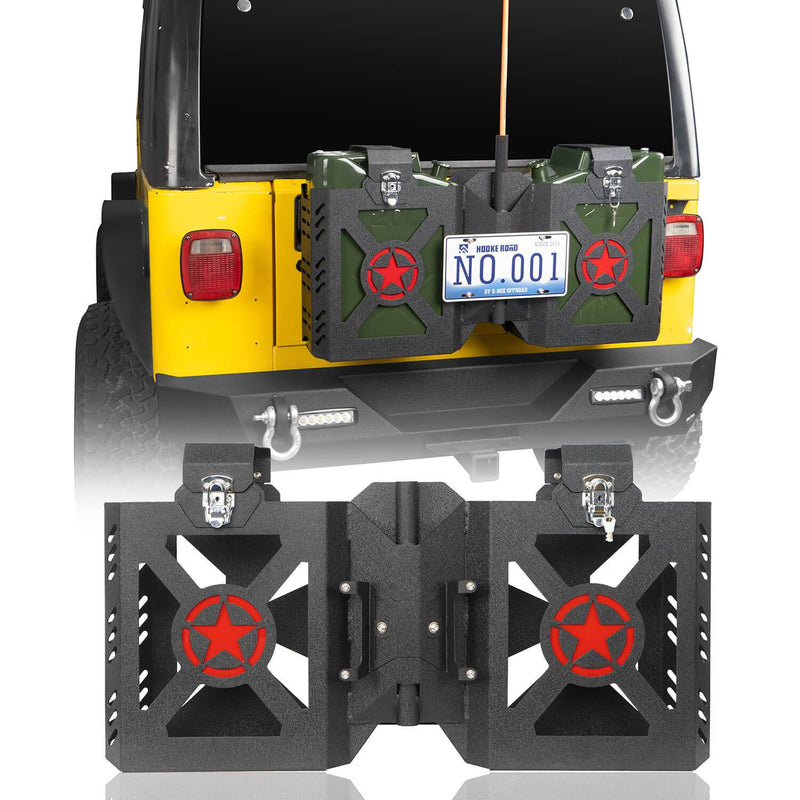 Load image into Gallery viewer, Hooke Road Double Jerry Gas Can Holder Tailgate Mount(97-06 Jeep Wrangler TJ)
