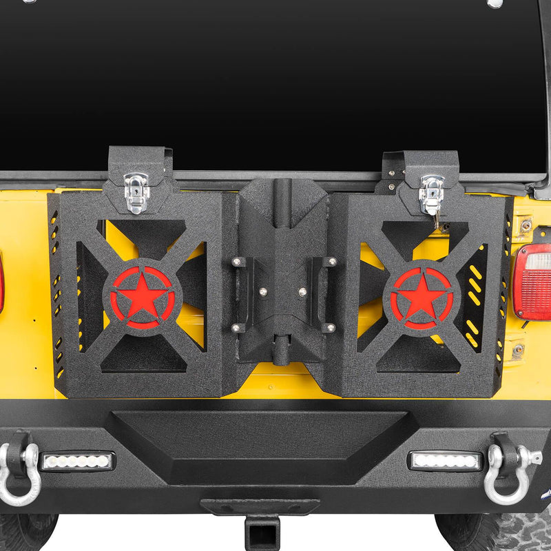 Load image into Gallery viewer, Hooke Road Double Jerry Gas Can Holder Tailgate Mount(97-06 Jeep Wrangler TJ)
