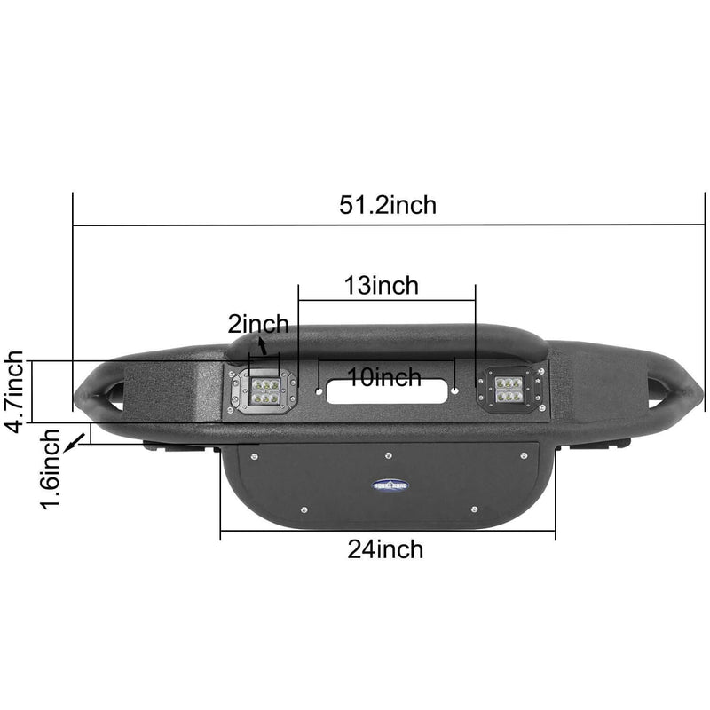 Load image into Gallery viewer, Hooke Road Opar Lotus Tubular Front Bumper &amp; Different Trail Rear Bumper w/Tire Carrier Combo Kit for 2007-2018 Jeep Wrangler JK JKU BXG132114 u-Box offroad 8
