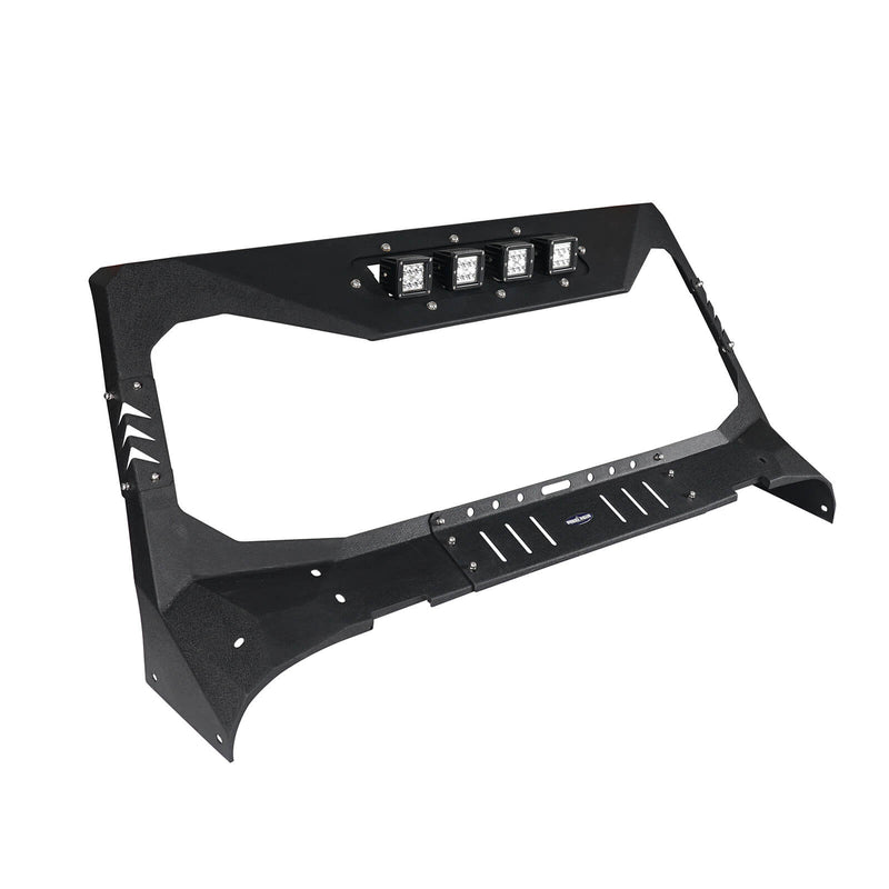 Load image into Gallery viewer, Hooke Road Mad Max Front Bumper w/Wings &amp; Windshield Frame Cover(18-24 Jeep Wrangler JL &amp; Gladiator JT(Excluding Mojave))
