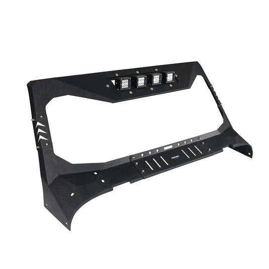 Hooke Road Mad Max Front Bumper w/Wings & Windshield Frame Cover(18-23 Jeep Wrangler JL & Gladiator JT(Excluding Mojave))