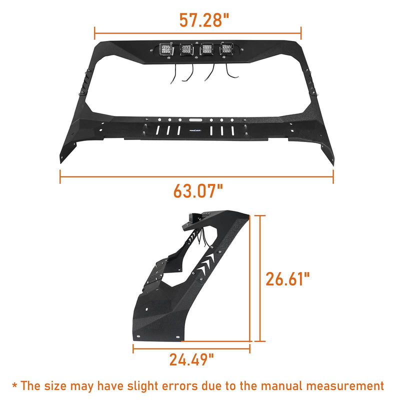 Load image into Gallery viewer, Hooke Road Mad Max Front Bumper &amp; Windshield Frame Cover(18-24 Jeep Wrangler JL &amp; Gladiator JT(Excluding Mojave))
