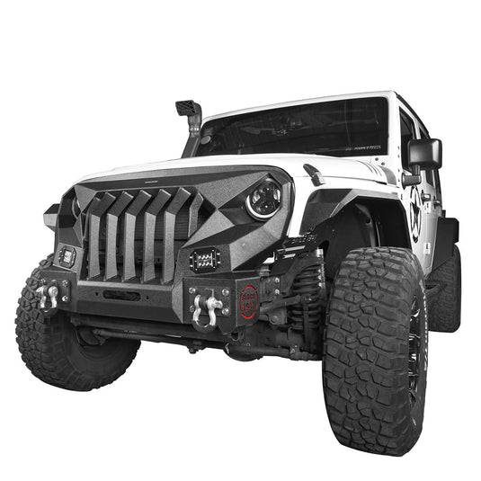 Hooke Road Mad Max Front Bumper & Rear Bumper w/Tire Carrier(07-18 Jeep Wrangler JK)