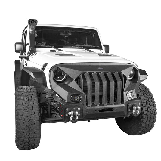 Hooke Road Mad Max Front Bumper & Rear Bumper w/Tire Carrier(07-18 Jeep Wrangler JK)