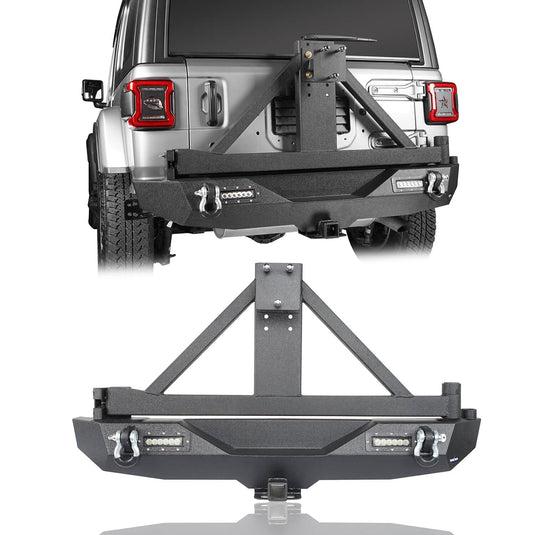 Hooke Road Mad Max Front Bumper & Rear Bumper w/Tire Carrier(18-23 Jeep Wrangler JL 4 Door)